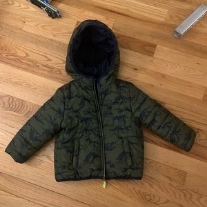 Carters dinosaur reversible puffer jacket